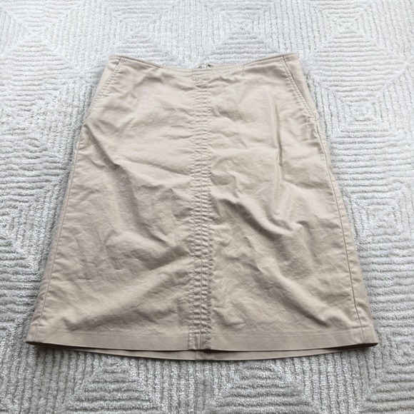 Banana Republic Dresses & Skirts - Banana Republic Skirt Womens 6 Beige Twill A Line Stretch Pockets Work Office